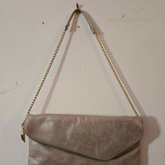 HOBO Daria Leather Shoulder Bag/Clutch in Bronze - Picture 9 of 10